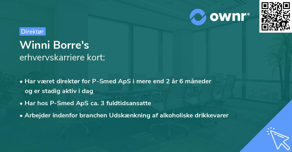 Winni Borre's erhvervskarriere kort