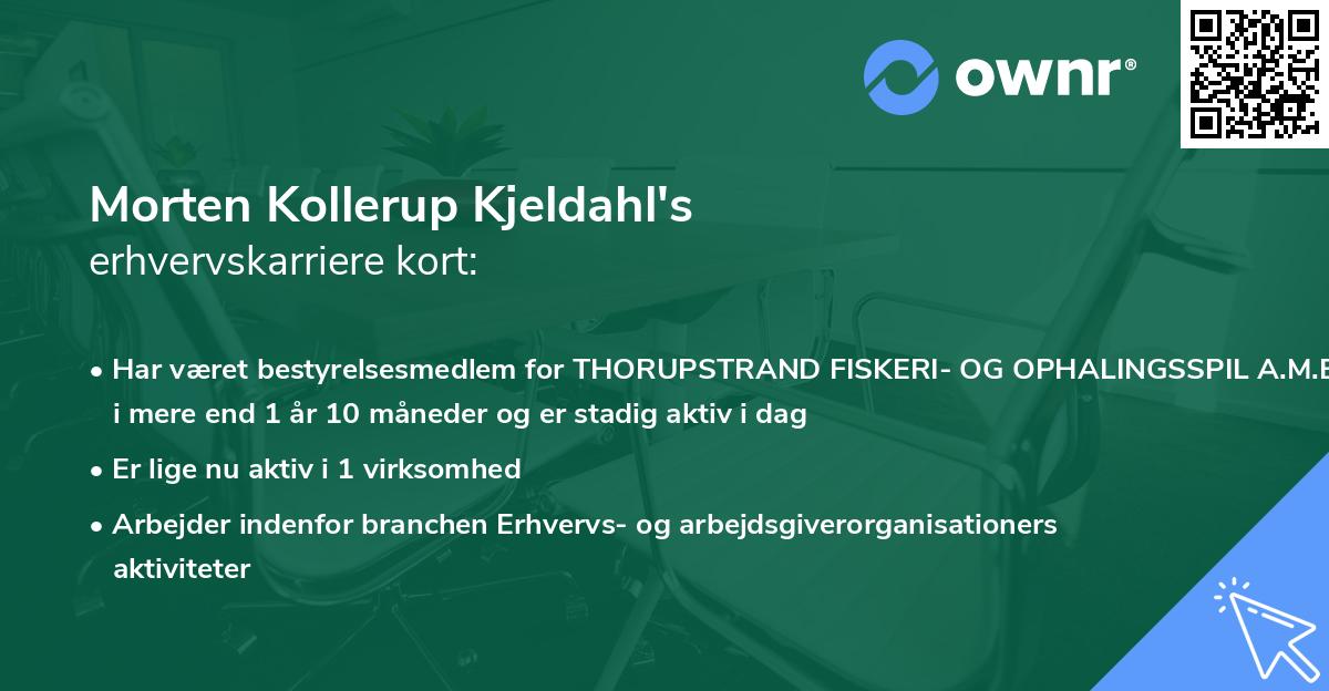 Morten Kollerup Kjeldahl's erhvervskarriere kort
