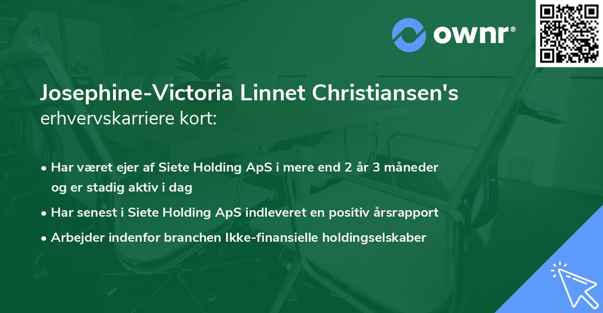 Josephine-Victoria Linnet Christiansen's erhvervskarriere kort