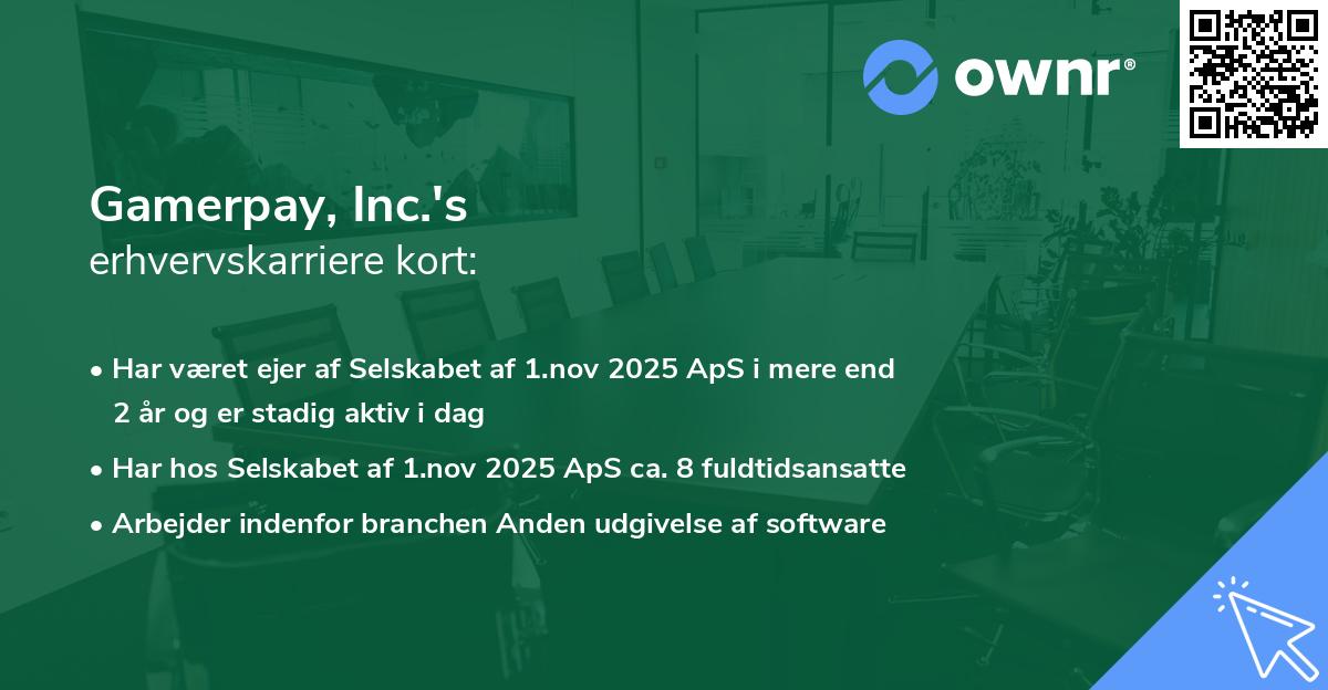 Gamerpay, Inc.'s erhvervskarriere kort