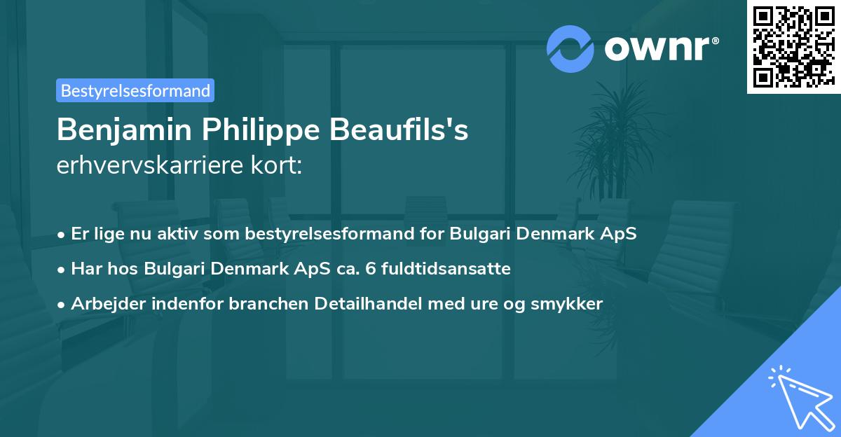 Benjamin Philippe Beaufils's erhvervskarriere kort