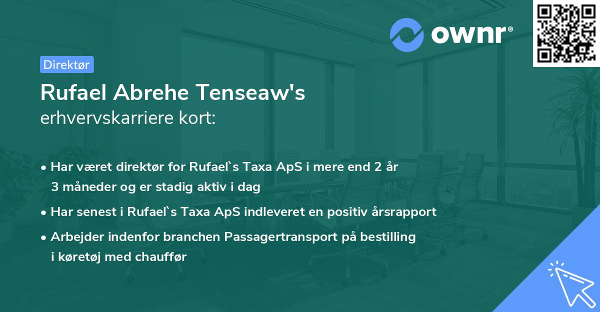Rufael Abrehe Tenseaw's erhvervskarriere kort