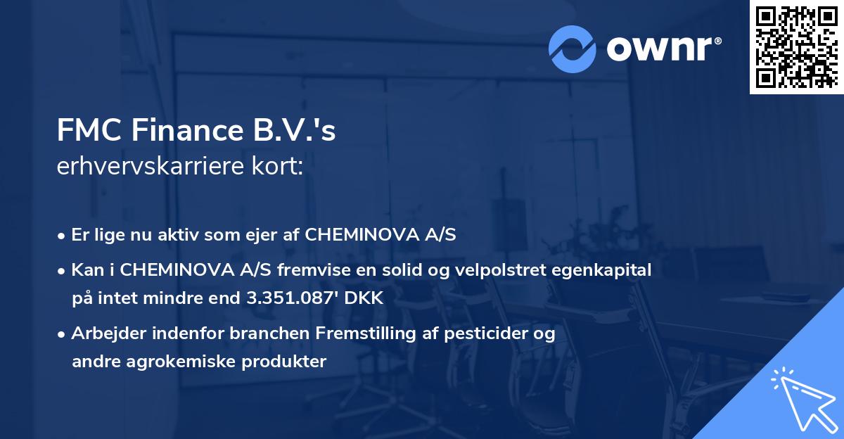 FMC Finance B.V.'s erhvervskarriere kort