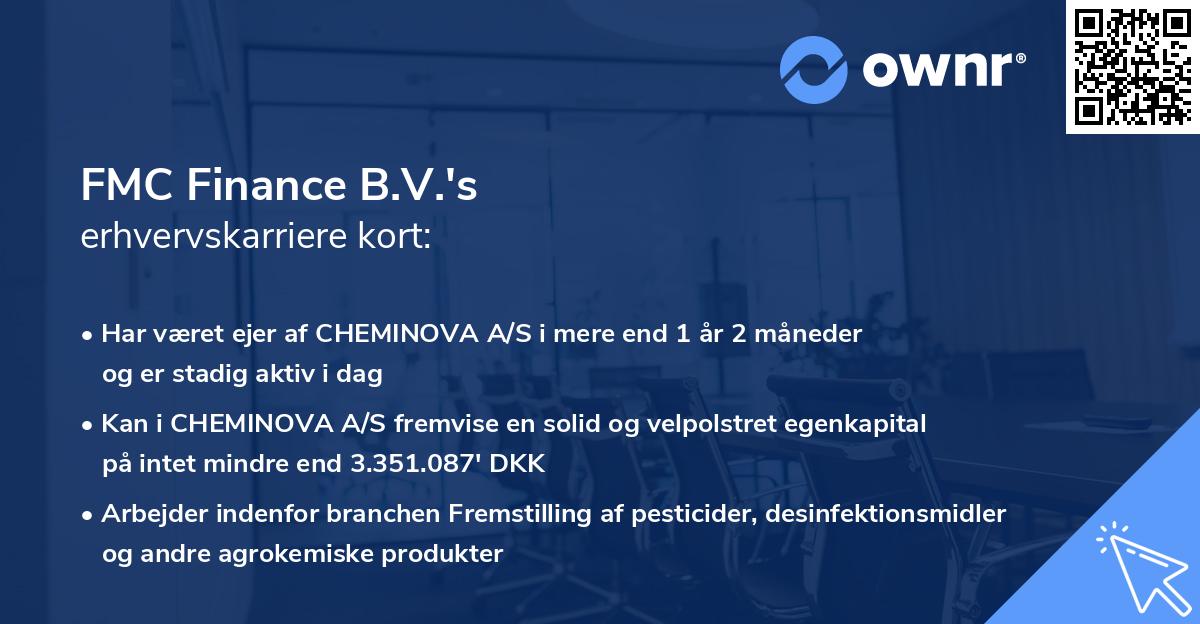 FMC Finance B.V.'s erhvervskarriere kort
