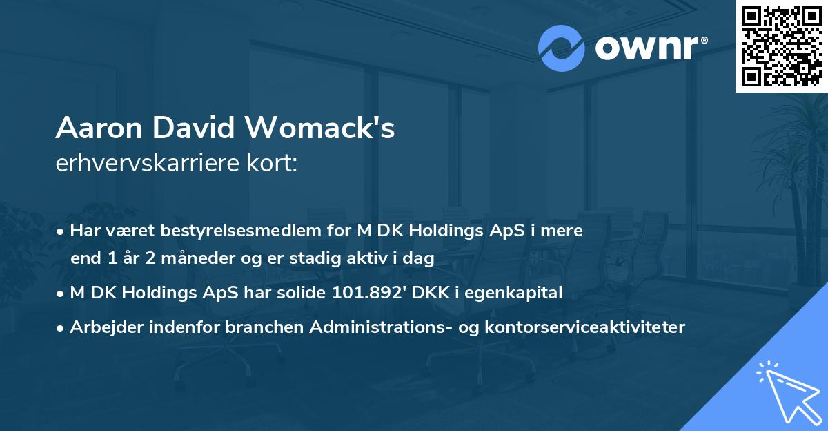 Aaron David Womack's erhvervskarriere kort