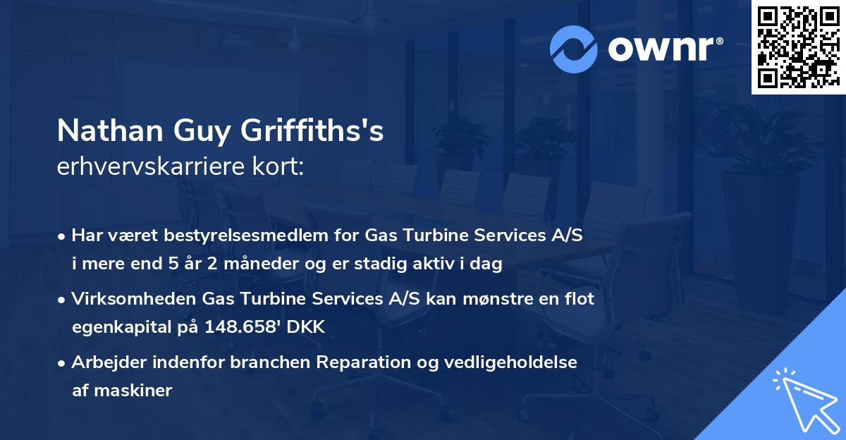 Nathan Guy Griffiths's erhvervskarriere kort