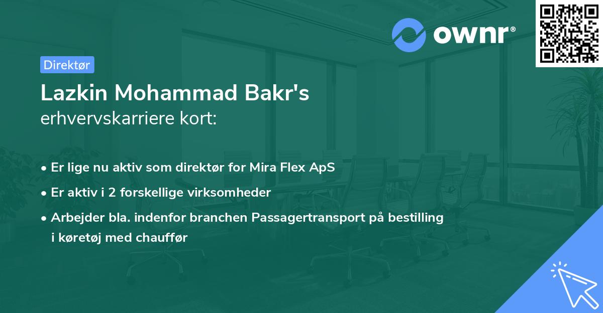 Lazkin Mohammad Bakr's erhvervskarriere kort