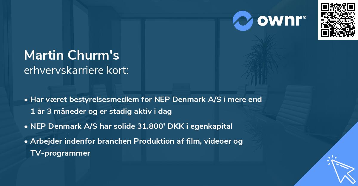 Martin Churm's erhvervskarriere kort