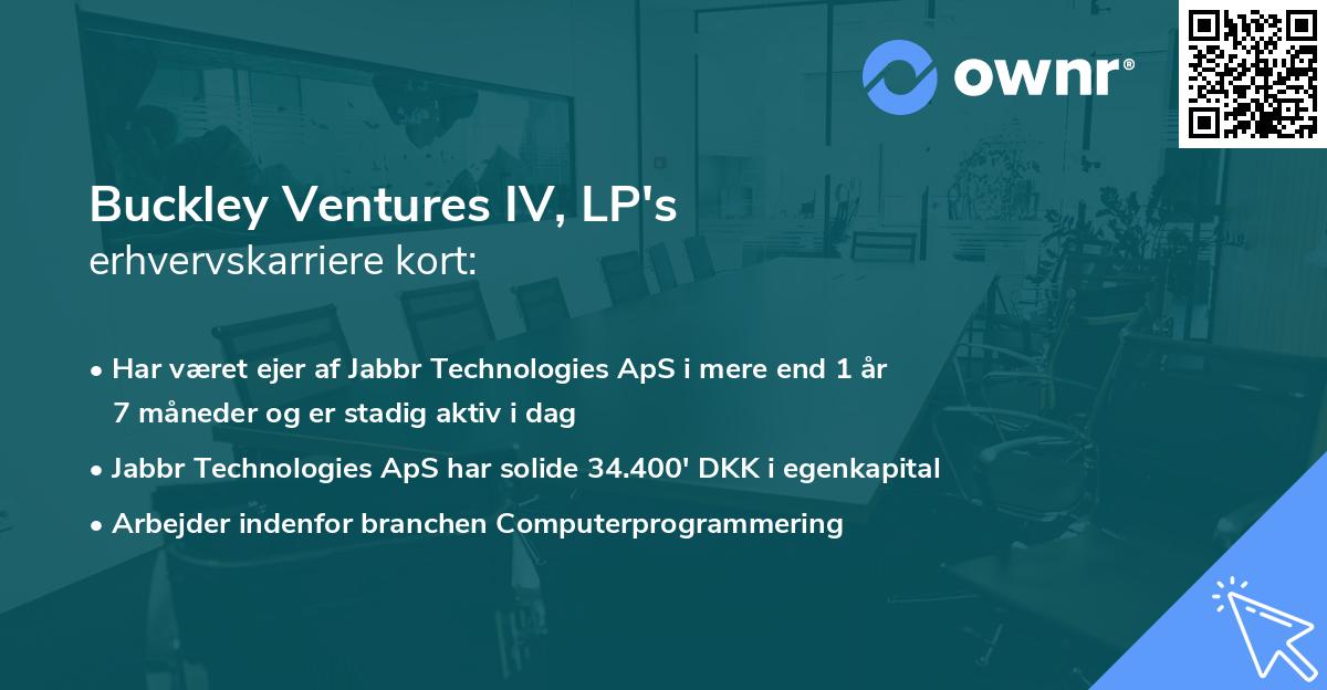 Buckley Ventures IV, LP's erhvervskarriere kort