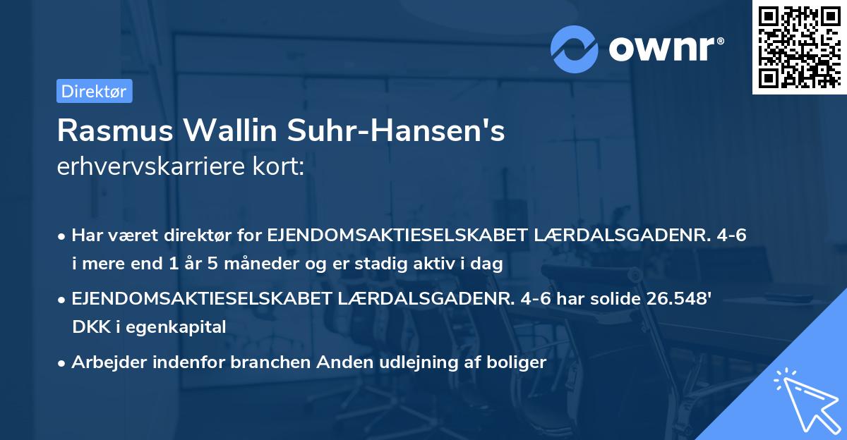 Rasmus Wallin Suhr-Hansen's erhvervskarriere kort
