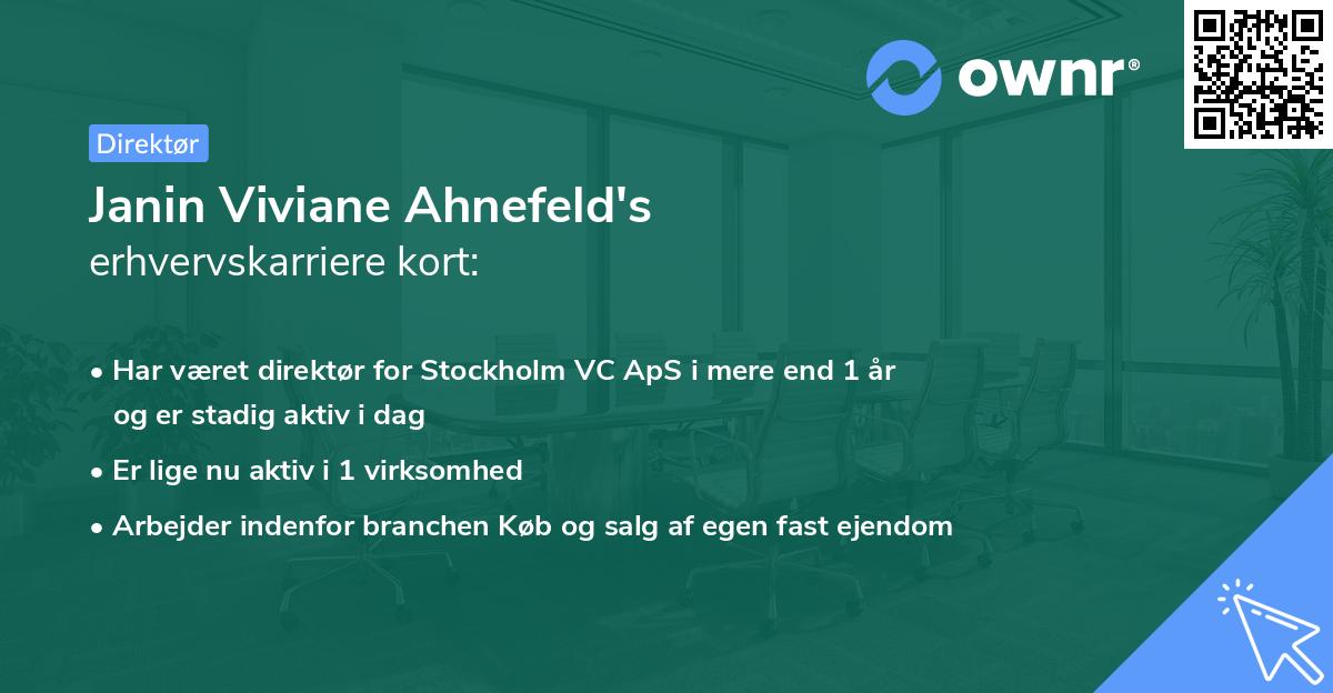 Janin Viviane Ahnefeld's erhvervskarriere kort