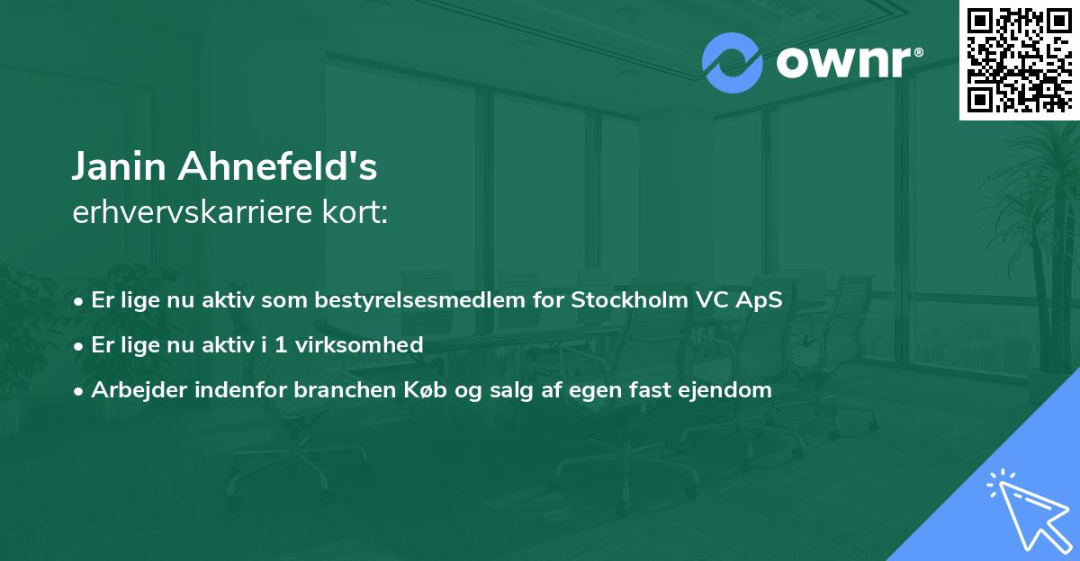 Janin Ahnefeld's erhvervskarriere kort
