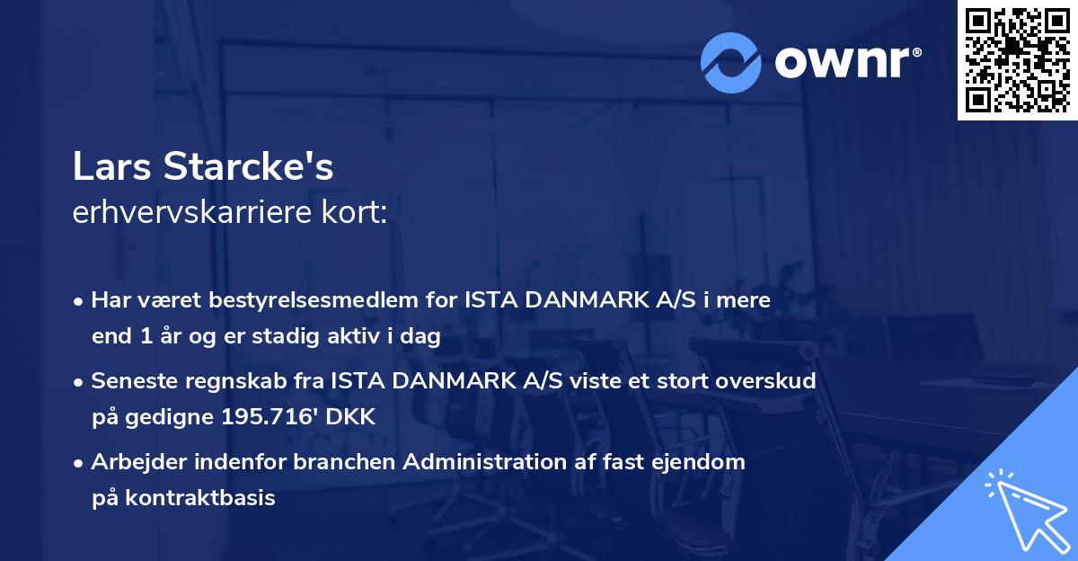 Lars Starcke's erhvervskarriere kort
