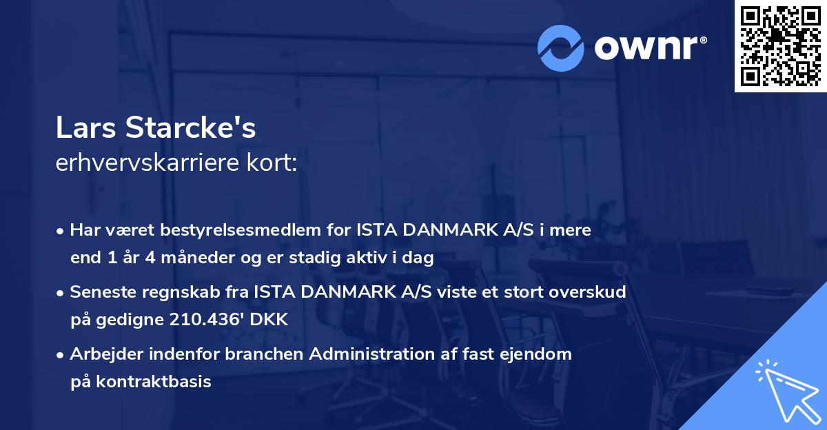 Lars Starcke's erhvervskarriere kort