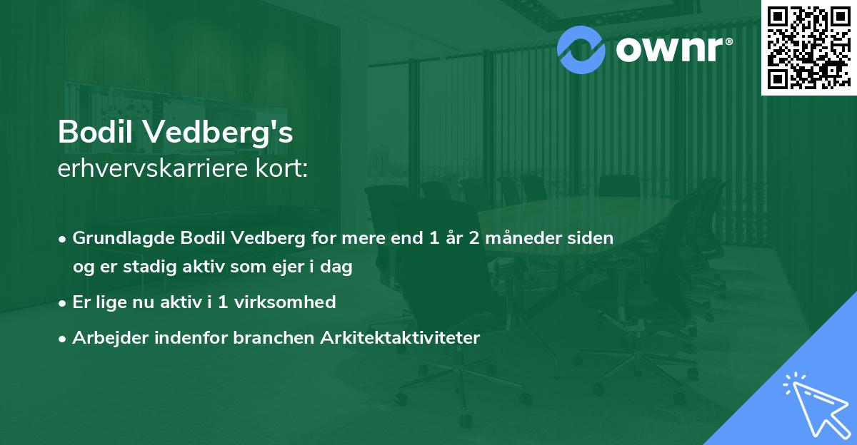 Bodil Vedberg's erhvervskarriere kort