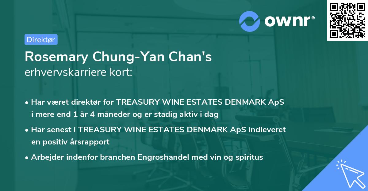 Rosemary Chung-Yan Chan's erhvervskarriere kort