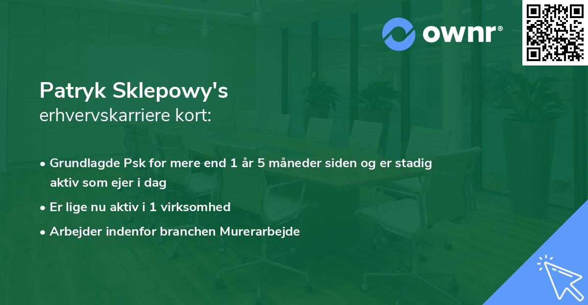 Patryk Sklepowy's erhvervskarriere kort