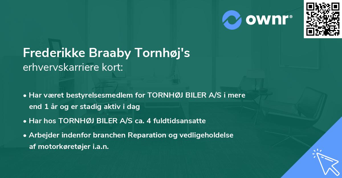 Frederikke Braaby Tornhøj's erhvervskarriere kort