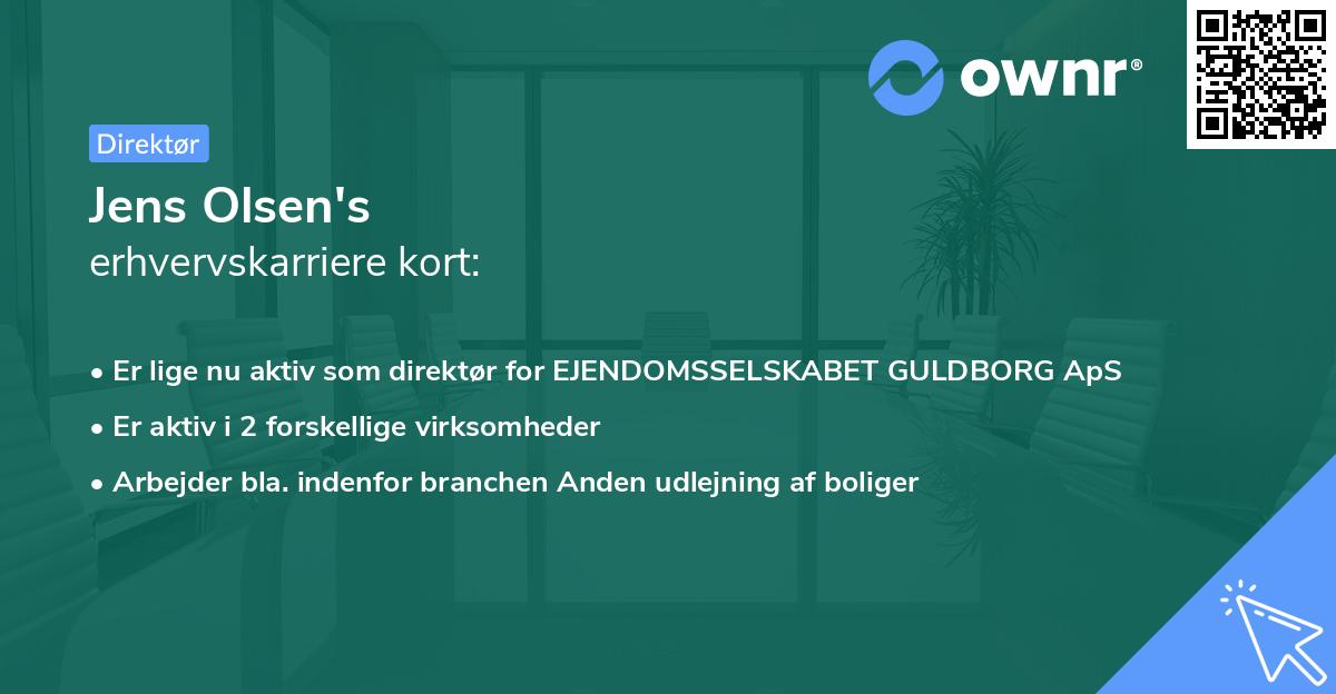 Jens Olsen's erhvervskarriere kort