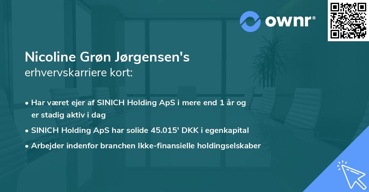 Nicoline Grøn Jørgensen's erhvervskarriere kort