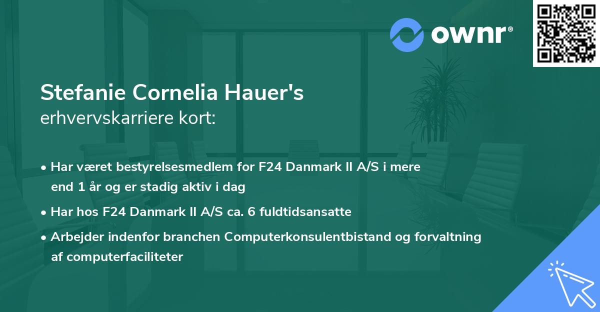 Stefanie Cornelia Hauer's erhvervskarriere kort
