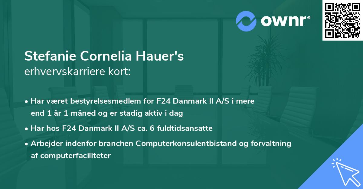 Stefanie Cornelia Hauer's erhvervskarriere kort
