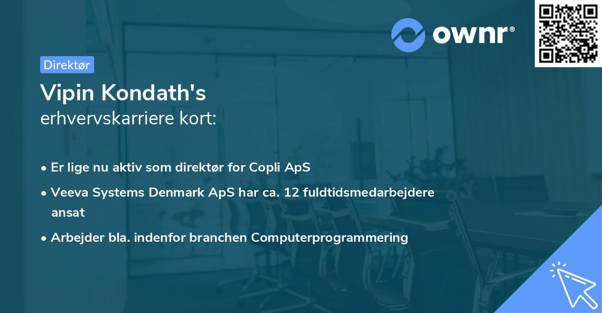 Vipin Kondath's erhvervskarriere kort