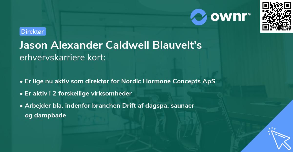Jason Alexander Caldwell Blauvelt's erhvervskarriere kort