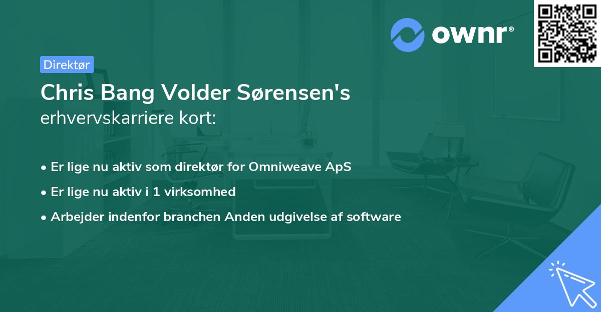 Chris Bang Volder Sørensen's erhvervskarriere kort