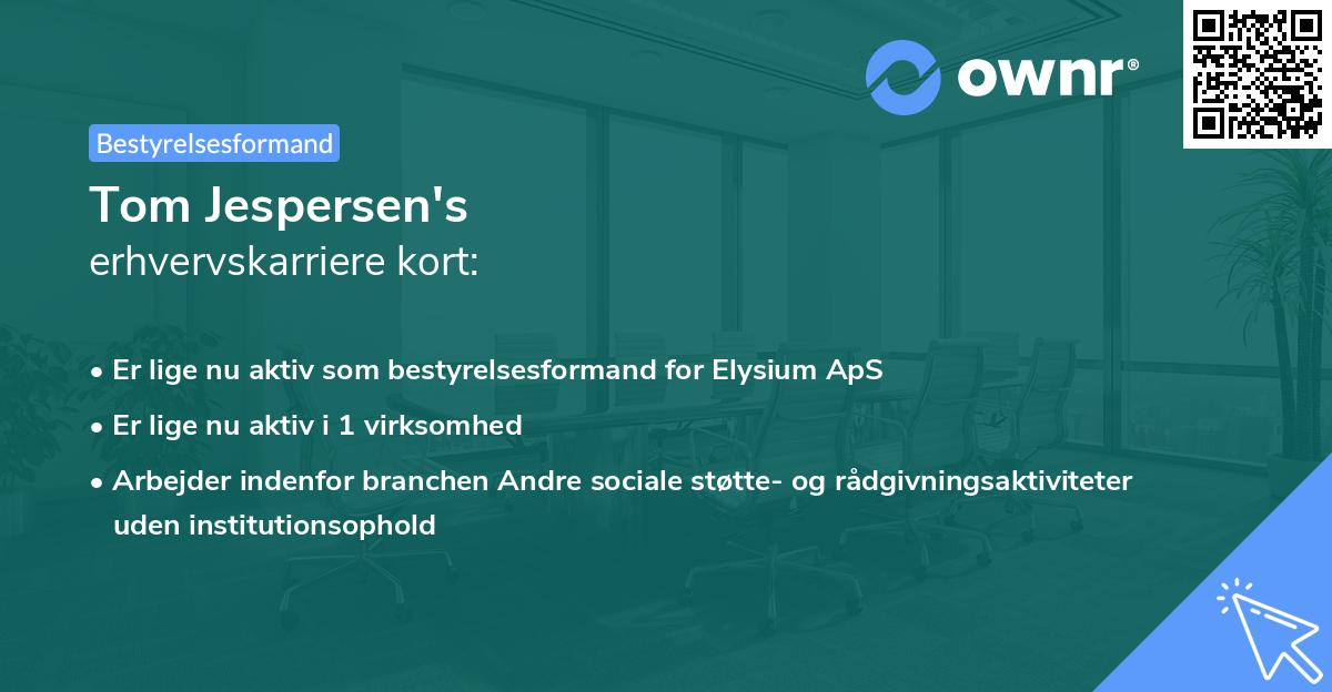 Tom Jespersen's erhvervskarriere kort