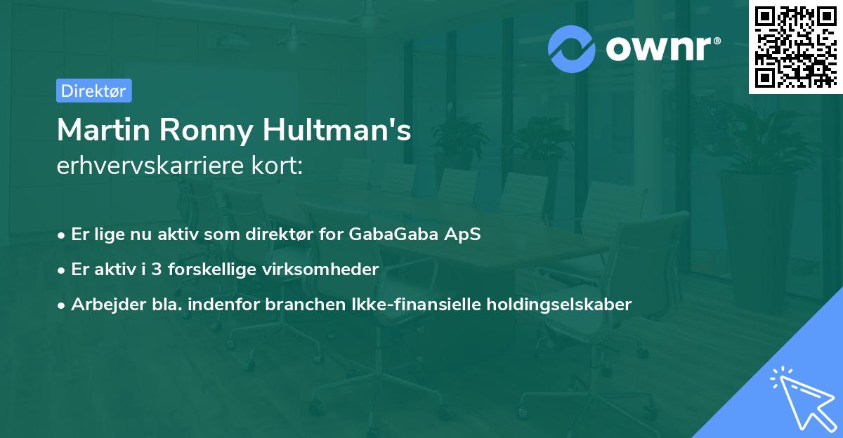 Martin Ronny Hultman's erhvervskarriere kort