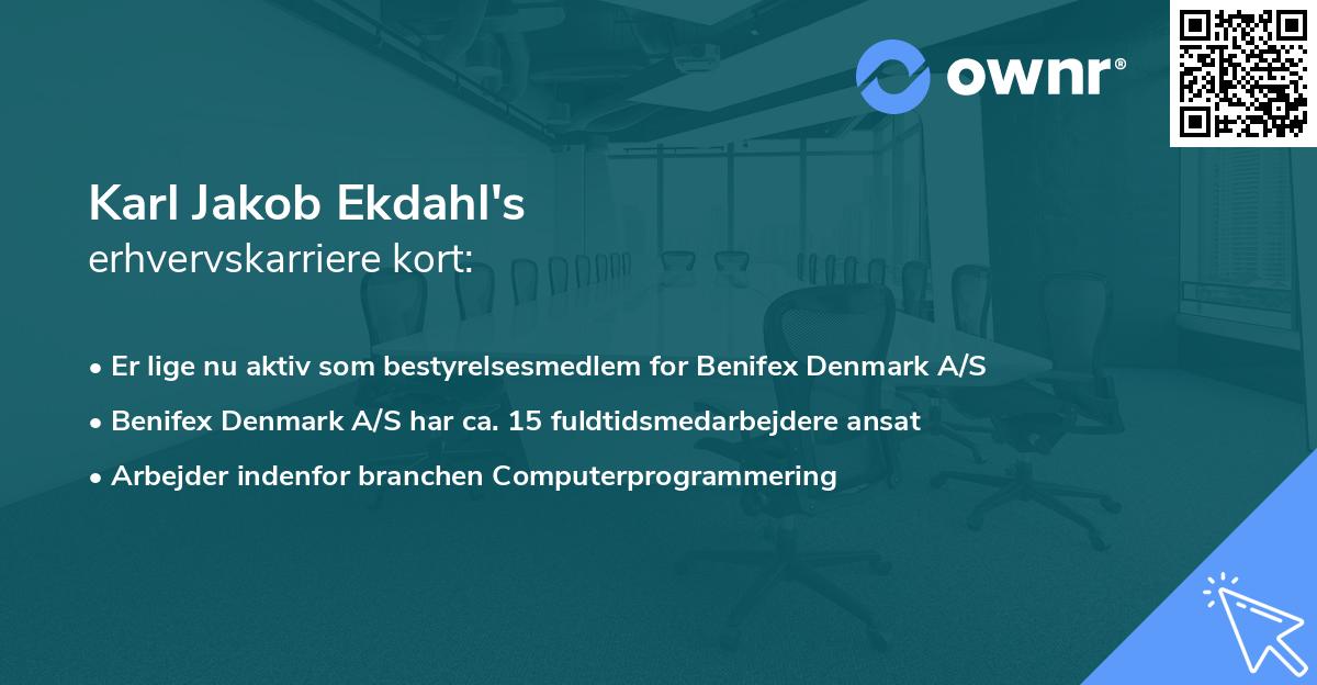 Karl Jakob Ekdahl's erhvervskarriere kort