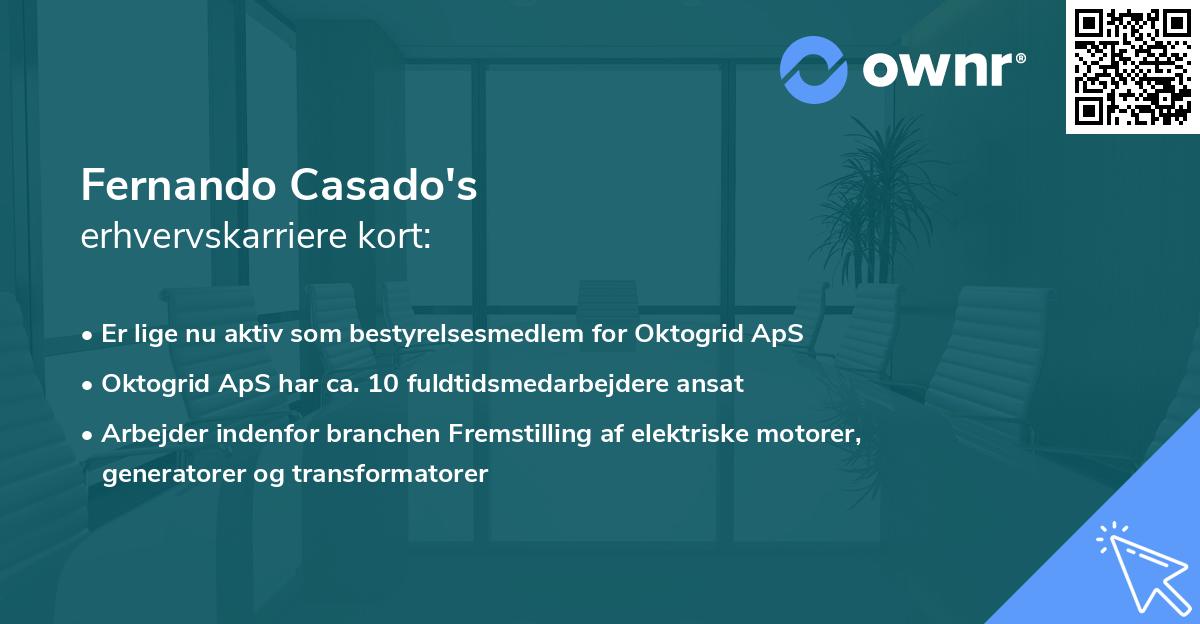 Fernando Casado's erhvervskarriere kort