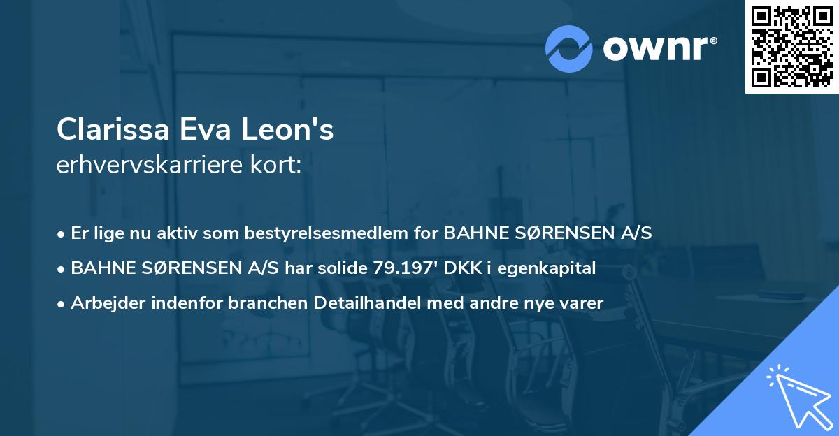 Clarissa Eva Leon's erhvervskarriere kort