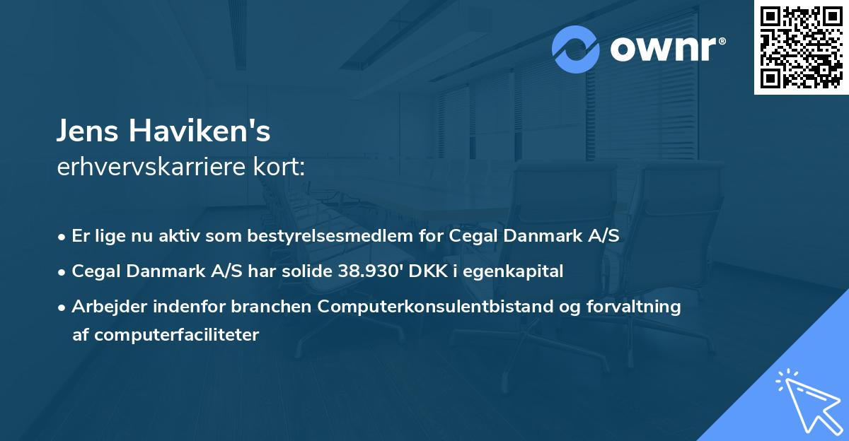 Jens Haviken's erhvervskarriere kort