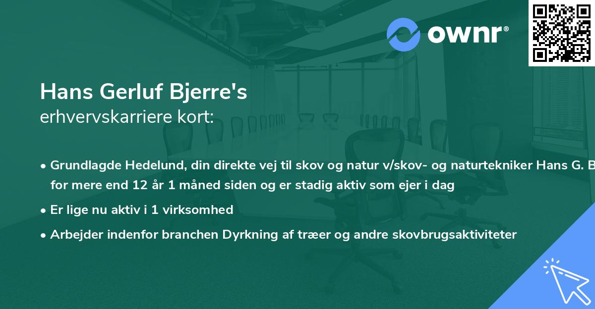 Hans Gerluf Bjerre's erhvervskarriere kort