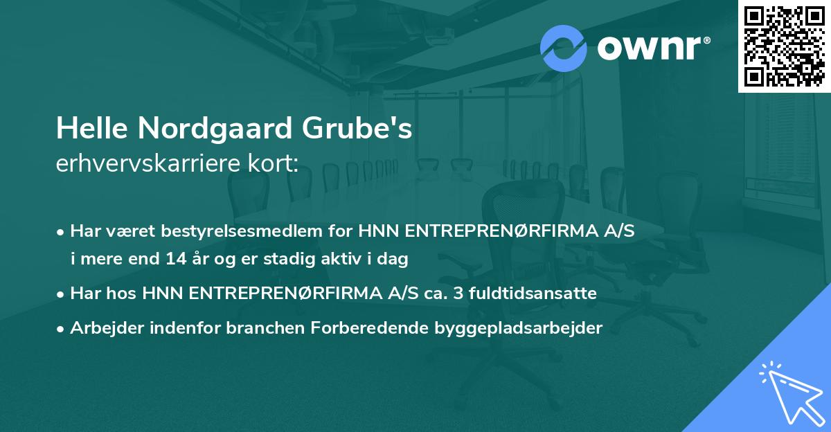 Helle Nordgaard Grube's erhvervskarriere kort