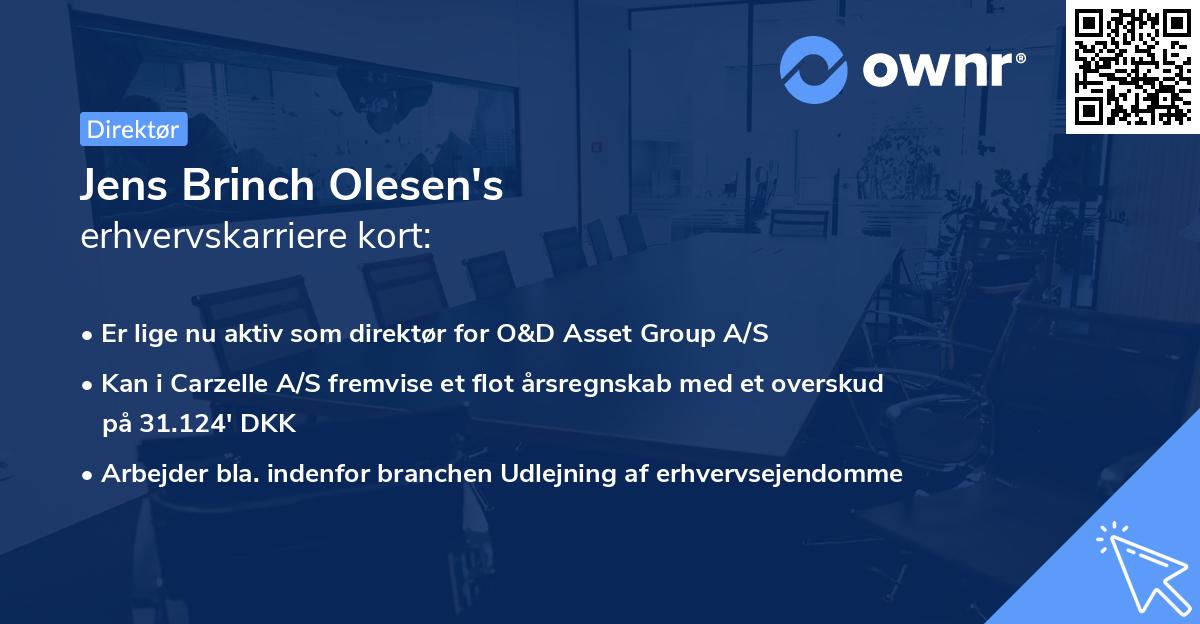 Jens Brinch Olesen's erhvervskarriere kort