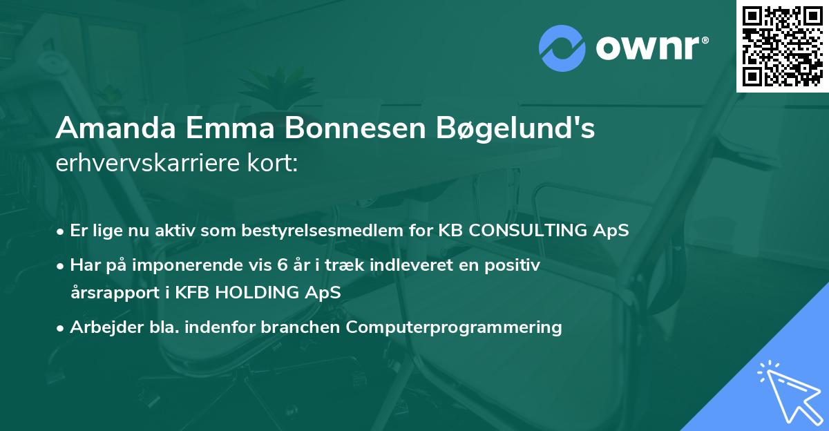 Amanda Emma Bonnesen Bøgelund's erhvervskarriere kort