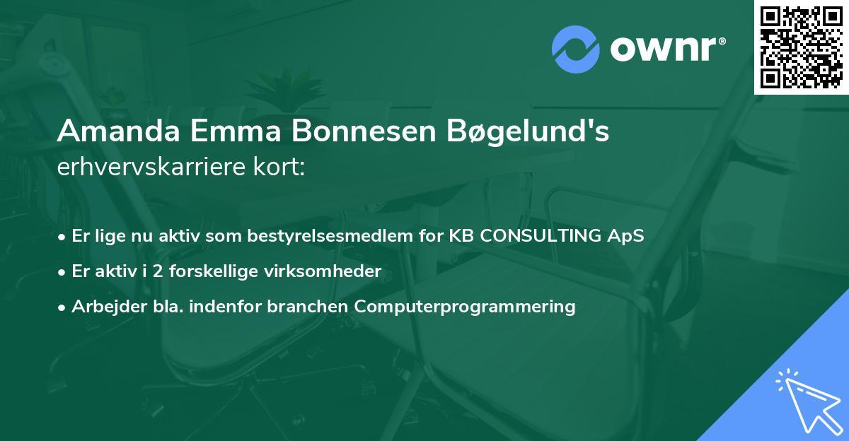 Amanda Emma Bonnesen Bøgelund's erhvervskarriere kort