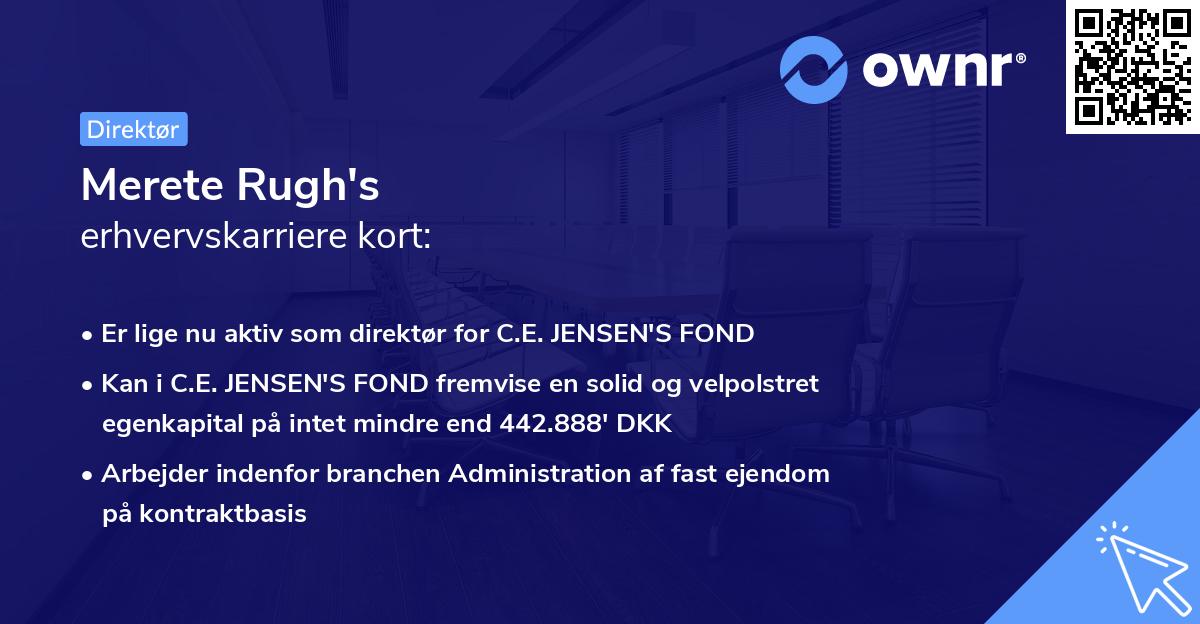 Merete Rugh's erhvervskarriere kort