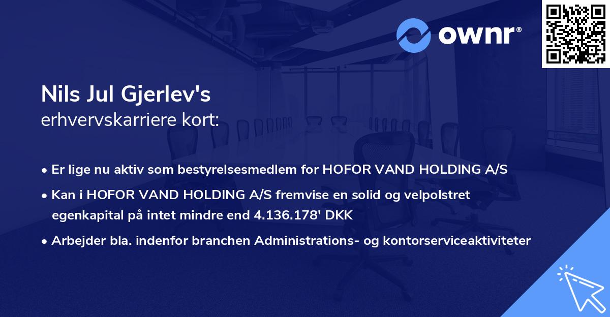 Nils Jul Gjerlev's erhvervskarriere kort