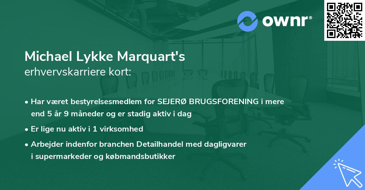 Michael Lykke Marquart's erhvervskarriere kort