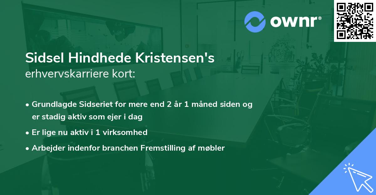 Sidsel Hindhede Kristensen's erhvervskarriere kort