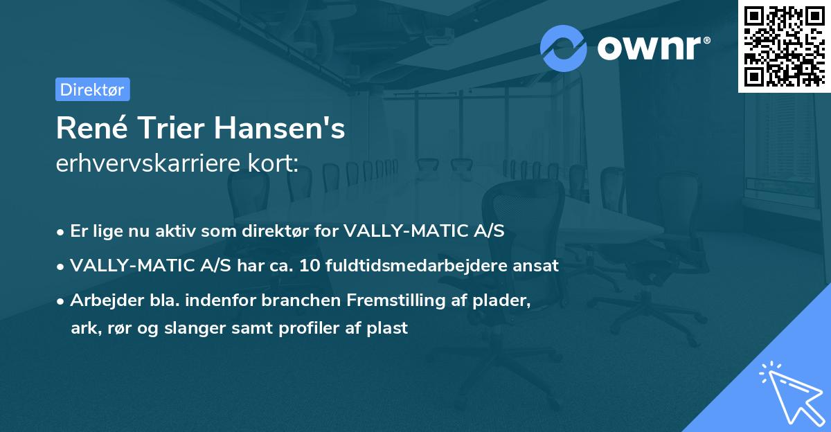 René Trier Hansen's erhvervskarriere kort