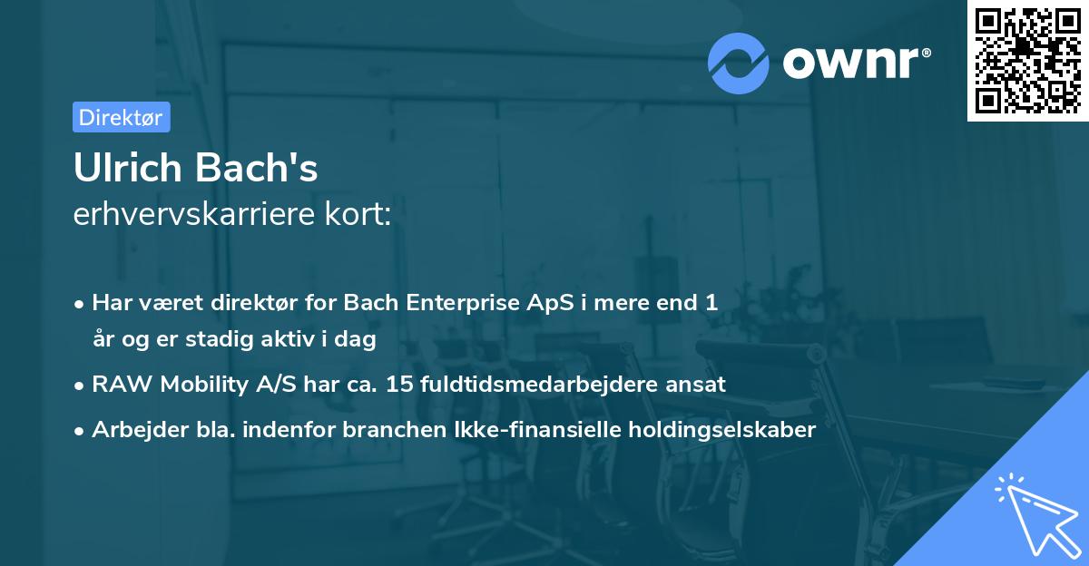 Ulrich Bach's erhvervskarriere kort