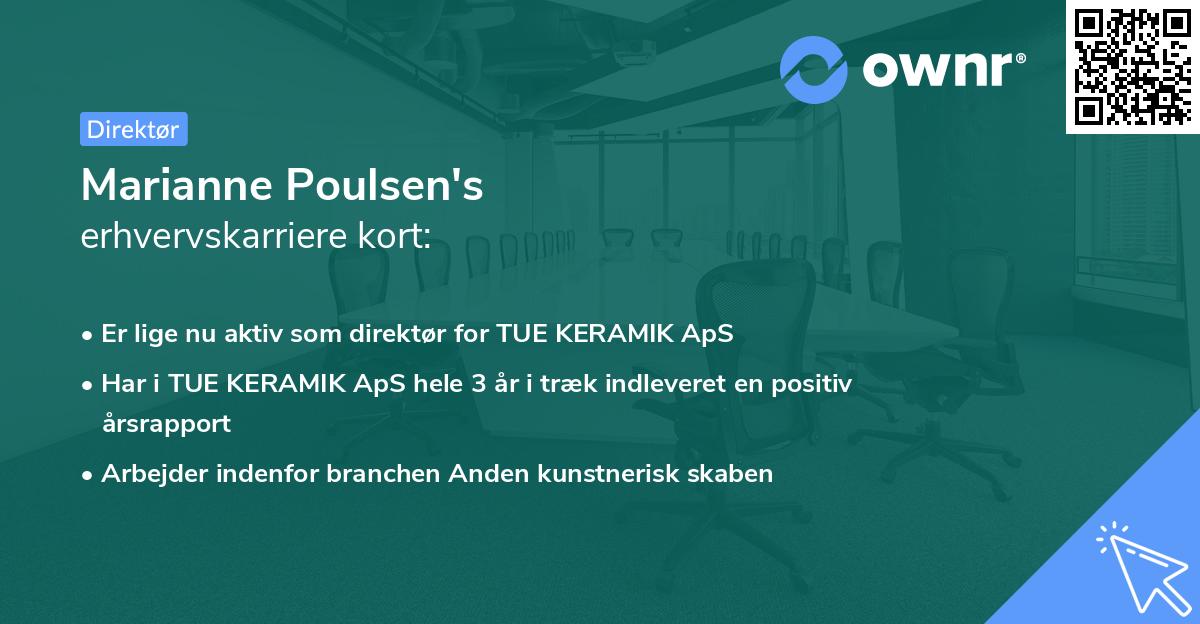 Marianne Poulsen's erhvervskarriere kort