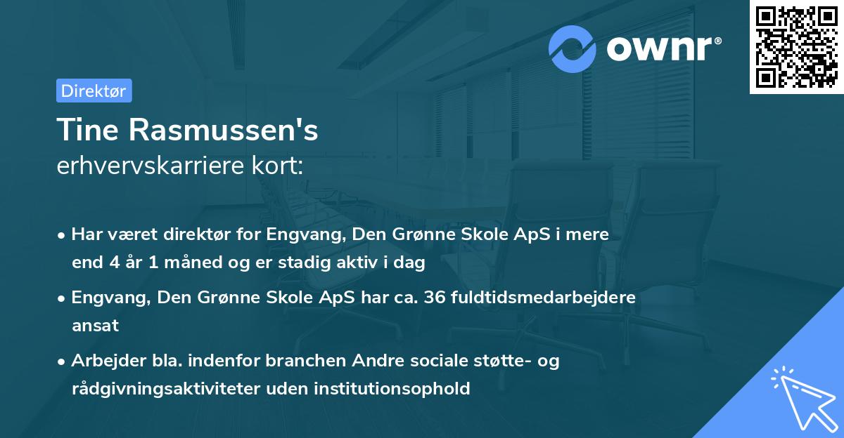 Tine Rasmussen's erhvervskarriere kort