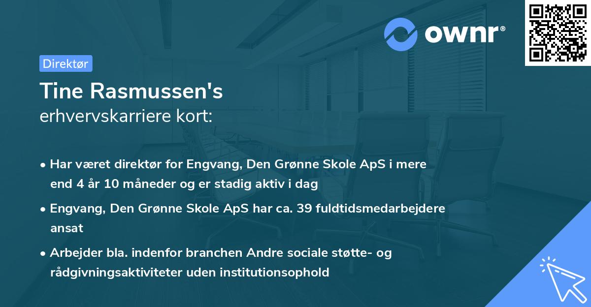 Tine Rasmussen's erhvervskarriere kort