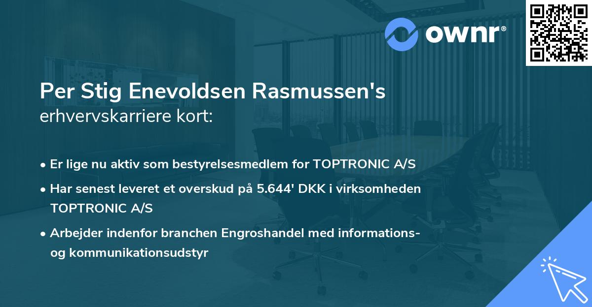 Per Stig Enevoldsen Rasmussen's erhvervskarriere kort